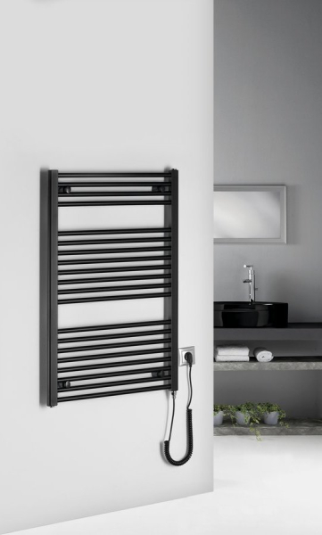 Aqualine DIRECT-E elektrické otopné těleso rovné 600x960 mm, 400 W, černá ILE96TB
