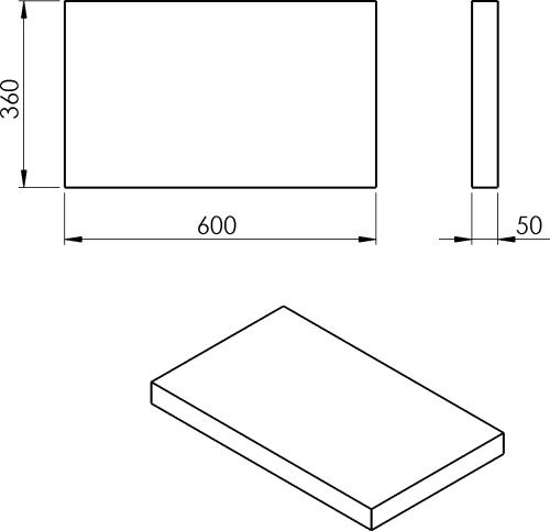 Sapho AVICE deska pod umyvadlo 60x36cm, tl.5cm, dub starobílý AV0665
