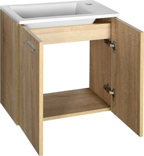 Aqualine ZOJA/KERAMIA FRESH umyvadlová skříňka 49x50x24, 5cm, dub platin 51047DP