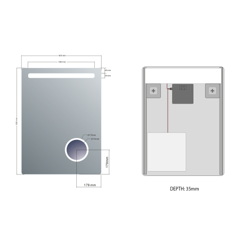 Sapho ASTRO zrcadlo s LED osvětlením 60x80cm, kosmetické zrcátko MIRL2