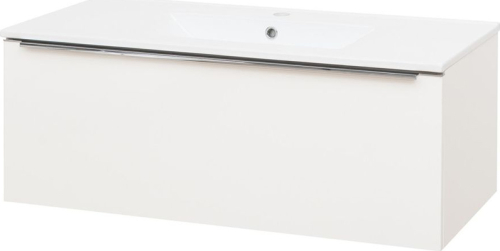 Mereo Mailo, koupelnová skříňka s keramickým umyvadlem 101 cm, bílá, chrom madlo CN517