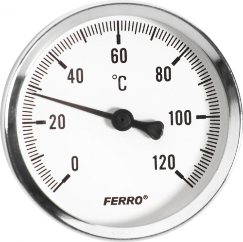 Novaservis Teploměr 63mm 1/2" AXIALNÍ 0-120°C T63120A