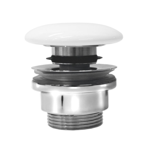 GSI GSI umyvadlová výpust 5/4“, click-clack, keramická zátka, 5-65mm, bílá ExtraGlaze PCS11