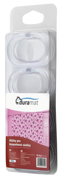 Aqualine Kroužky na sprchový závěs 12 ks, plast, čirá 23037