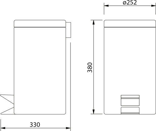Aqualine SIMPLE LINE odpadkový koš kulatý 12l, nerez lesk 27112