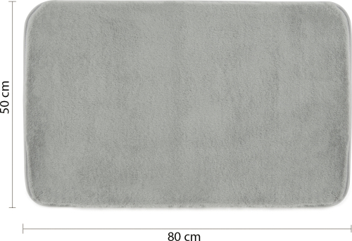 Gedy FUZZY koupelnová předložka, 50x80cm, 100% polyester, protiskluz, šedá 96FY508008