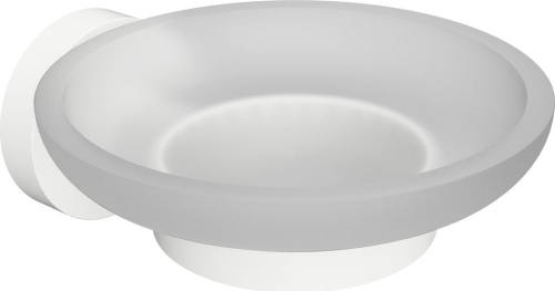 Sapho X-ROUND WHITE mýdlenka, mléčné sklo, bílá mat XR803W