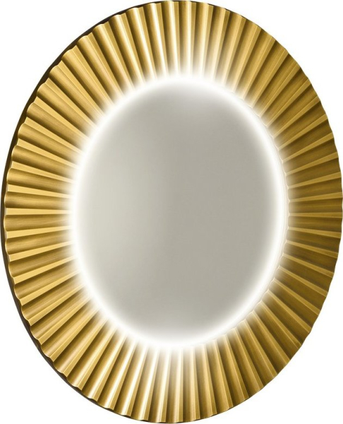 Sapho PRIDE kulaté zrcadlo s LED osvětlením v rámu ø 75cm, zlato PD750