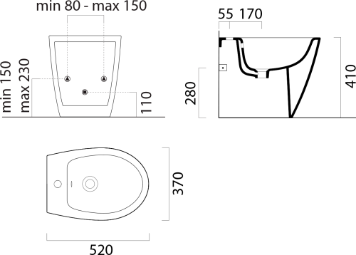 GSI MODO bidet stojící 37x52cm, bílá mat 9862109