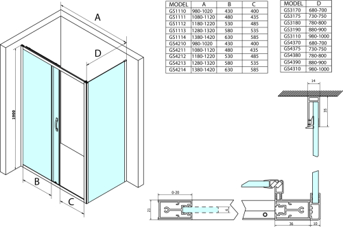 Gelco SIGMA SIMPLY sprchové dveře posuvné 1100 mm, čiré sklo GS1111