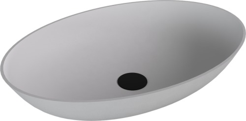 Polysan BANERA OVAL umyvadlo na desku, litý mramor, 60x40cm, bílá mat 14397MAT