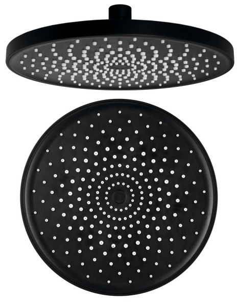 Sapho Hlavová sprcha, průměr 220mm, silikon trysky, ABS/černá mat SK852B