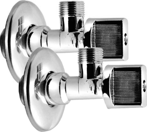 Aqualine Rohový kulový ventil 1/2"x3/8", pár, chrom 5306