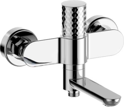 Mereo Vanová nástěnná baterie se sklopným ramínkem diamant, Viana, bez příslušenství, 150 mm, chrom CBE90203A
