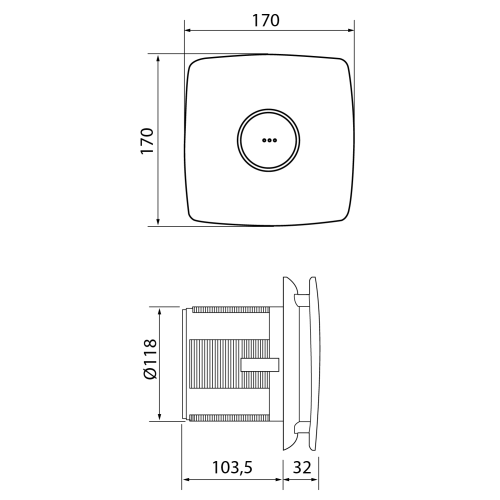 Cata X-MART 12 koupelnový ventilátor axiální, 20W, potrubí 120mm, nerez mat 01050000