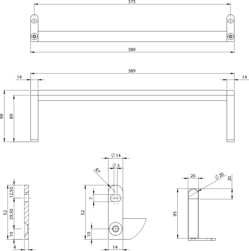 GSI NORM držák ručníků 42cm, chrom PANM42
