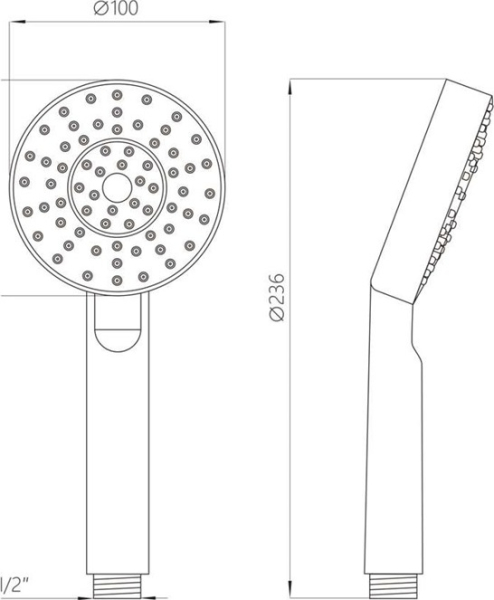 Mereo Dita sprchová baterie s talířovou kulatou sprchou, šedá CBE60104SAD