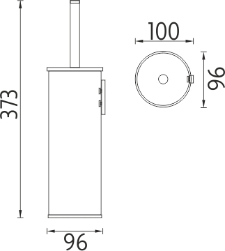 Nimco UNIX nerez Toaletní WC kartáč tubusový UNM 13094E-10