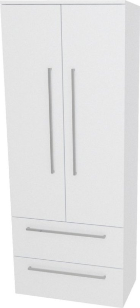 Mereo Bino, koupelnová skříňka vysoká 163 cm, dvojitá, Multidecor, Bílá lesk perlička CN699BIEL