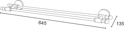 Sapho PERLA dvojitý držák ručníků 645mm, růžové zlato PE0127