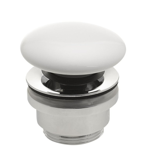 Sapho Umyvadlová výpust 5/4“, click-clack, keramická zátka, 5-63mm, bílá WEH060