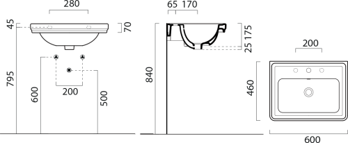 GSI CLASSIC keramické umyvadlo 60x46cm, bílá ExtraGlaze 8731111