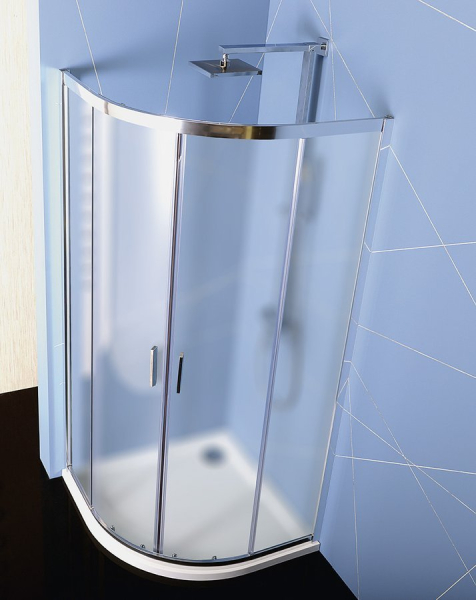 Polysan EASY čtvrtkruhová sprchová zástěna 900x900mm, sklo Brick EL2638