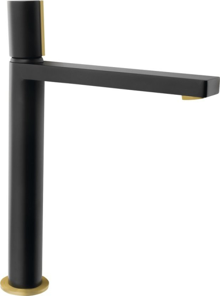 Sapho KAISA stojánková umyvadlová baterie vysoká, 235mm, černá/zlato mat ZT092