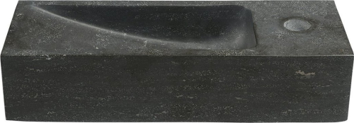 Sapho BLOK kamenné umývátko 38x14cm, baterie vpravo, antracit 2401-31