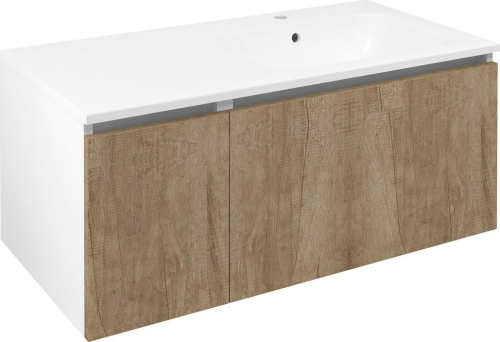 Sapho LOREA skříňka s umyvadlem 101x46x51, 5cm (30+70 cm), pravá, dub alabama/bílá mat LE070-2231-R-02