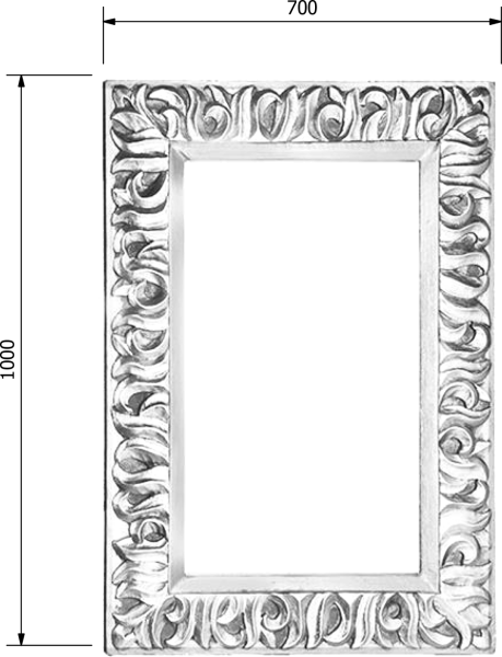 Sapho ZEEGRAS zrcadlo ve vyřezávaném rámu 70x100cm, zlatá IN448