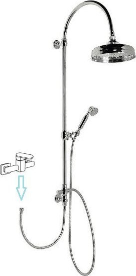 Sapho VANITY sprchový sloup k napojení na baterii, hlavová, ruční sprcha, chrom SET061