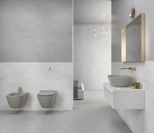 GSI PURA závěsná WC mísa, Swirlflush, 36x50cm, tortora dual-mat 881605