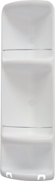 Gedy CAESAR třípatrová rohová polička do sprchy 226x710x160 mm, ABS plast, bílá 7081