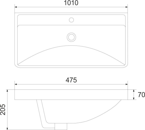 Mereo Siena, koupelnová skříňka s keramickým umyvadlem 101 cm, antracit mat CN4321