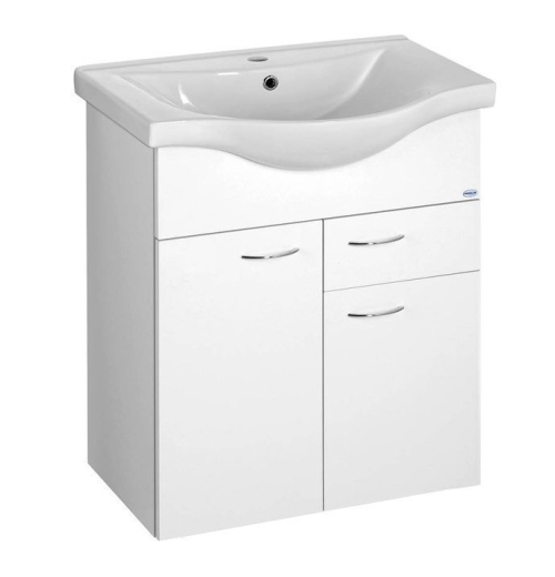 Aqualine KERAMIA FRESH umyvadlová skříňka, 1 zásuvka, 60, 6x74x34cm, bílá 50064A