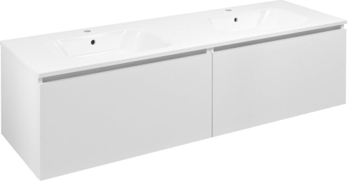 Sapho LOREA skříňka s dvojumyvadlem 161x46x51, 5cm (80+80cm), bílá mat LE080-3131-01