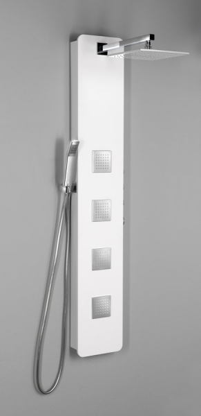 Polysan SPIRIT SQUARE termostatický sprchový panel 250x1550mm, bílá 81151