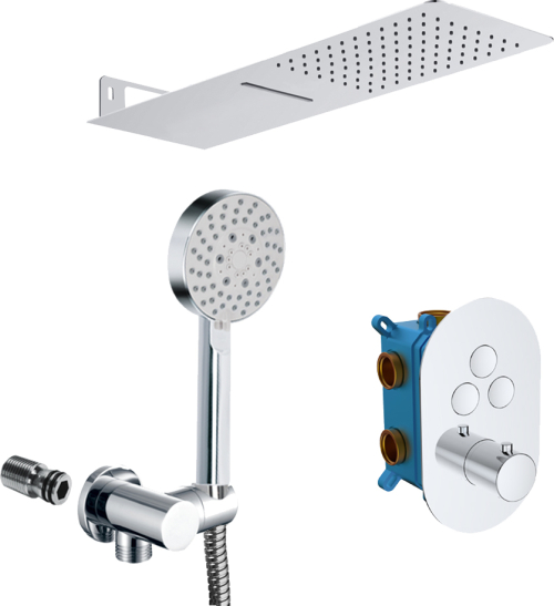 Mereo Sprchová sada s podomítkovou baterií - 3 cestná - oválný kryt CB60157TB4