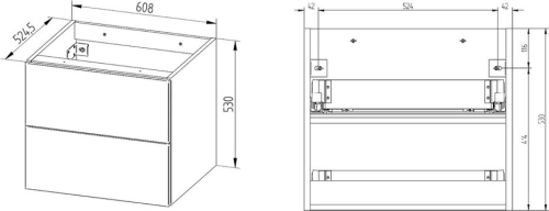 Mereo Ponte, koupelnová skříňka 61 cm, Multidecor, Zelená Verde CN290SZEV1