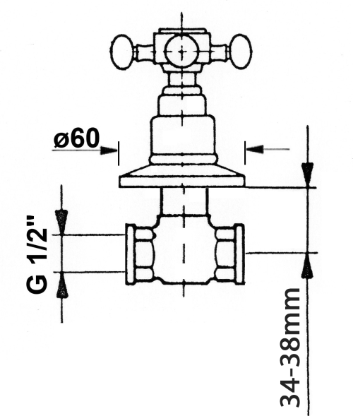 Sapho ANTEA podomítkový ventil, teplá, bronz 3056H