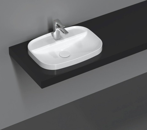 Isvea INFINITY keramické umyvadlo zápustné, 55x40cm, bílá 10NF50055