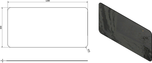 Sapho ISHAPE zrcadlo s broušenou hranou 120x60cm, zakulacené rohy, CU free AG612