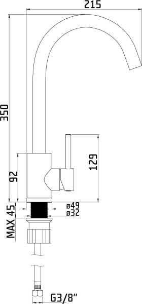 Granitový dřez Sinks ULTIMA 790 Pureblack + ARCO černá matná G25026