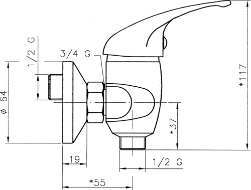Novaservis Sprchová baterie bez příslušenství 150 mm Titania Iris chrom 92060/1,0