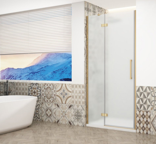 Gelco TRINITY GOLD MATT sprchové dveře do niky 900mm, matné sklo, levé GT1290ML-G