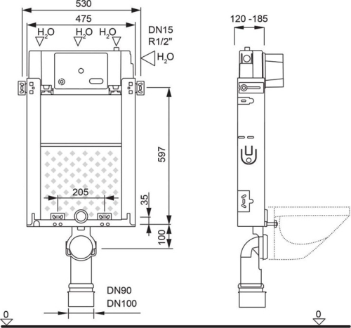 Mereo WC komplet pro zazdění s přislušenstvím MM01SET