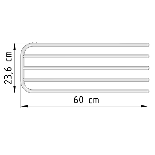 Aqualine Sušák 4 ručníků na otopná tělesa, univerzální upínání, délka 60cm, bílá 25-03-SV460