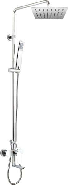 Mereo Nástenná  baterie Viana 150mm se sprch.soupravou,otoč.ramínkem, ruční a talíř.sprchou slim 200x200mm CBE60101SD