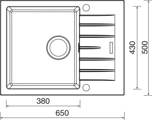Granitový dřez Sinks PERFECTO 650 Granblack ACRPE65050030
